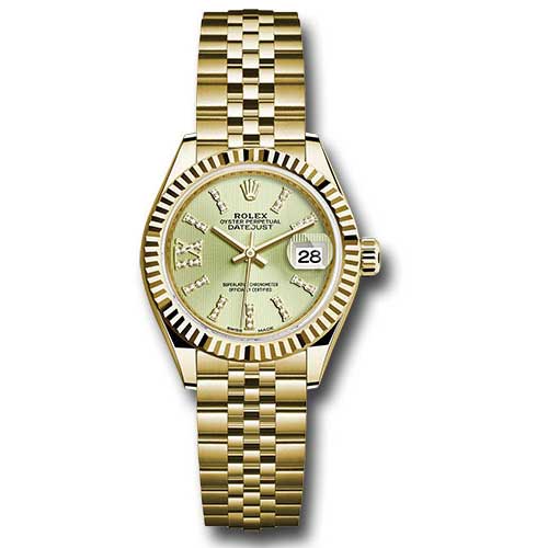 Rolex Datejust Lady 28 Yellow Gold - Fluted Bezel - Jubilee Bracelet