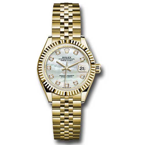 Rolex Datejust Lady 28 Yellow Gold - Fluted Bezel - Jubilee Bracelet