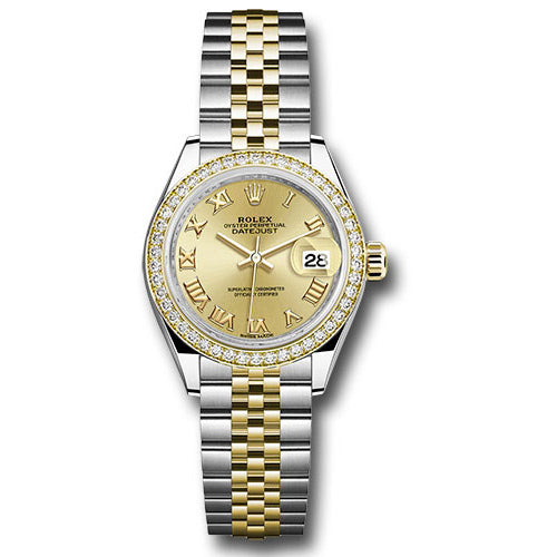 Rolex Datejust Lady 28 Steel and Yellow Gold - Diamond Bezel - Jubilee