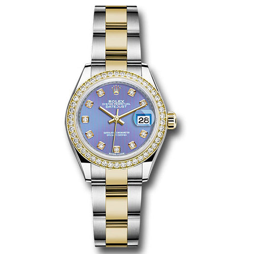 Rolex Datejust Lady 28 Steel and Yellow Gold - Diamond Bezel - Oyster