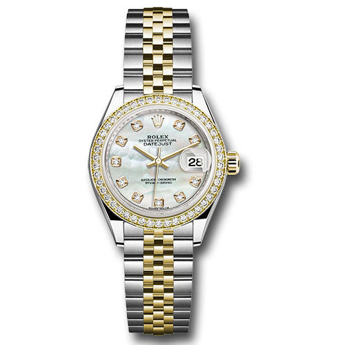 Rolex Datejust Lady 28 Steel and Yellow Gold - Diamond Bezel - Jubilee