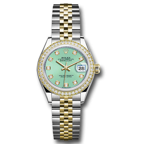 Rolex Datejust Lady 28 Steel and Yellow Gold - Diamond Bezel - Jubilee