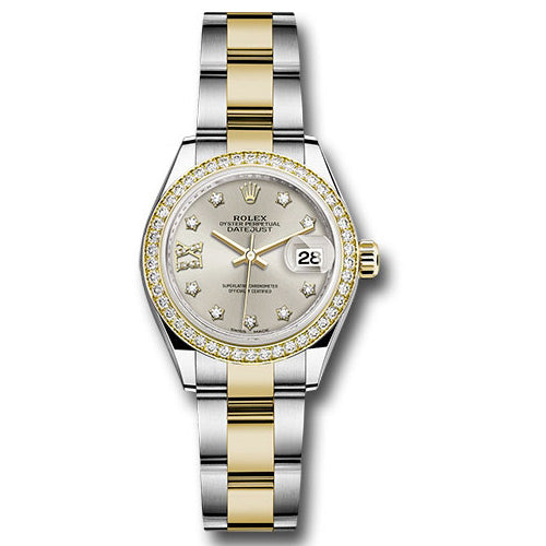 Rolex Datejust Lady 28 Steel and Yellow Gold - Diamond Bezel - Oyster