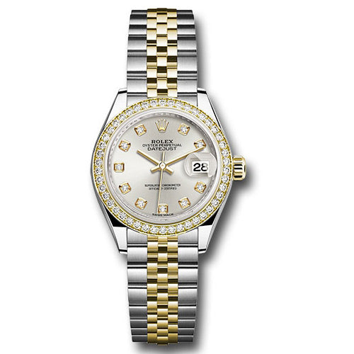 Rolex Datejust Lady 28 Steel and Yellow Gold - Diamond Bezel - Jubilee