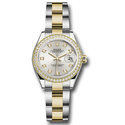 Rolex Datejust Lady 28 Steel and Yellow Gold - Diamond Bezel - Oyster