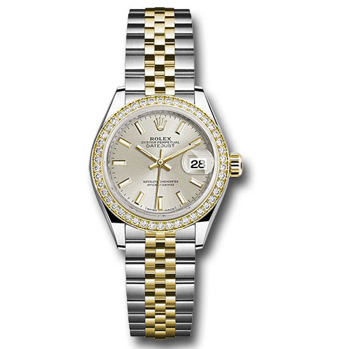 Rolex Datejust Lady 28 Steel and Yellow Gold - Diamond Bezel - Jubilee