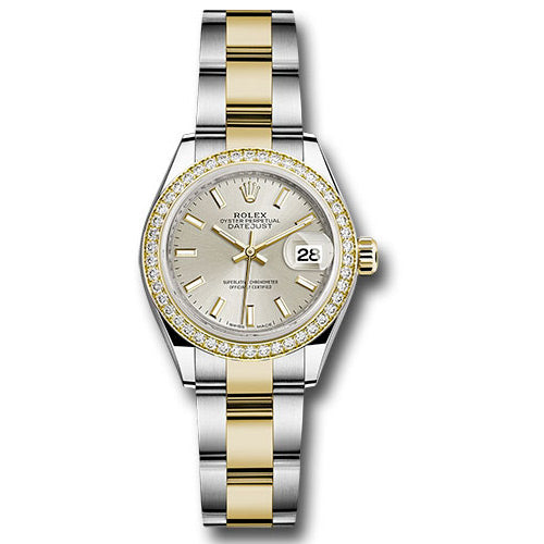 Rolex Datejust Lady 28 Steel and Yellow Gold - Diamond Bezel - Oyster