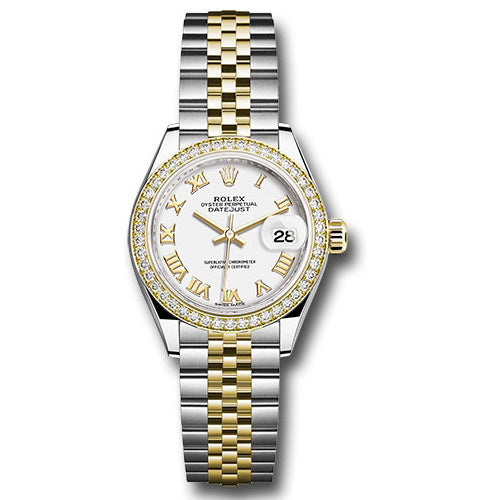 Rolex Datejust Lady 28 Steel and Yellow Gold - Diamond Bezel - Jubilee