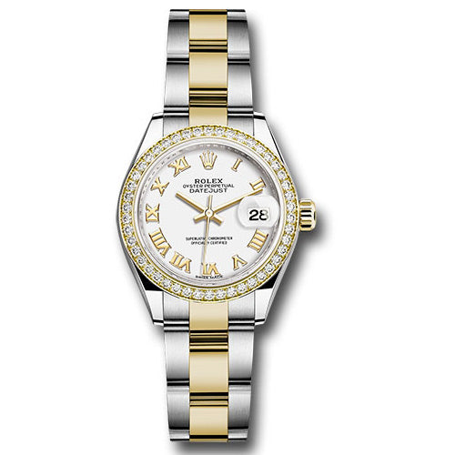 Rolex Datejust Lady 28 Steel and Yellow Gold - Diamond Bezel - Oyster