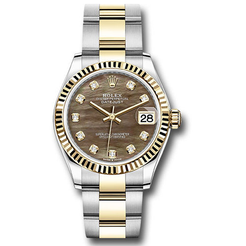 Rolex Datejust 31 - yellow gold - fluted bezel - oyster