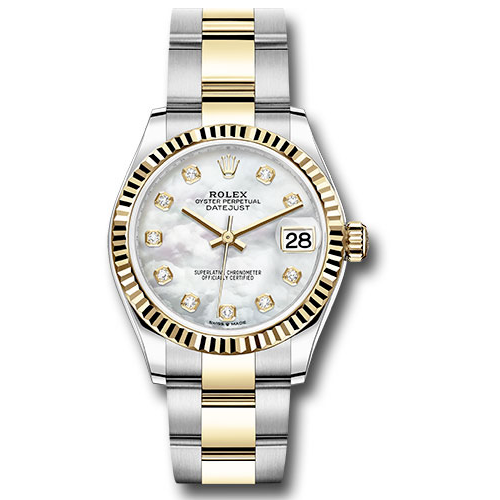 Rolex Datejust 31 - yellow gold - fluted bezel - oyster