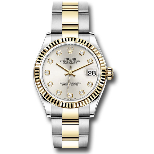 Rolex Datejust 31 - yellow gold - fluted bezel - oyster