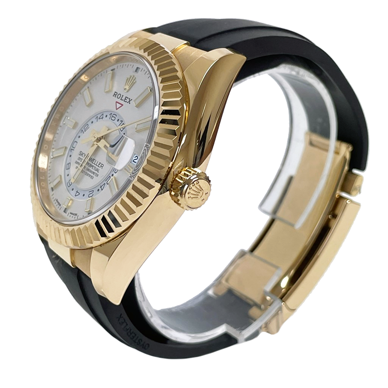 Rolex Yellow Gold Sky-Dweller - White Index Dial - Oysterflex Bracelet