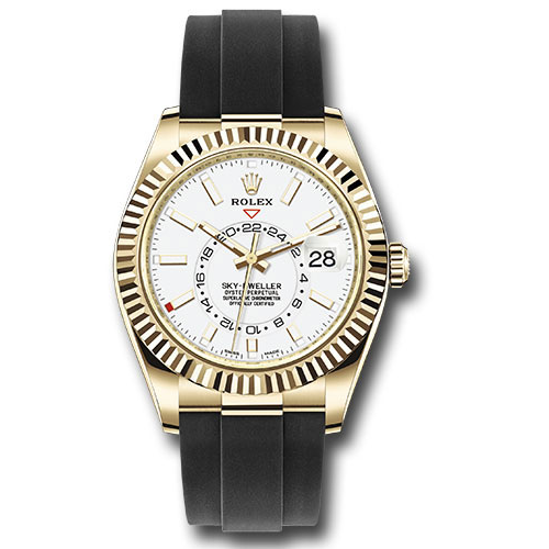 Rolex Yellow Gold Sky-Dweller - White Index Dial - Oysterflex Bracelet