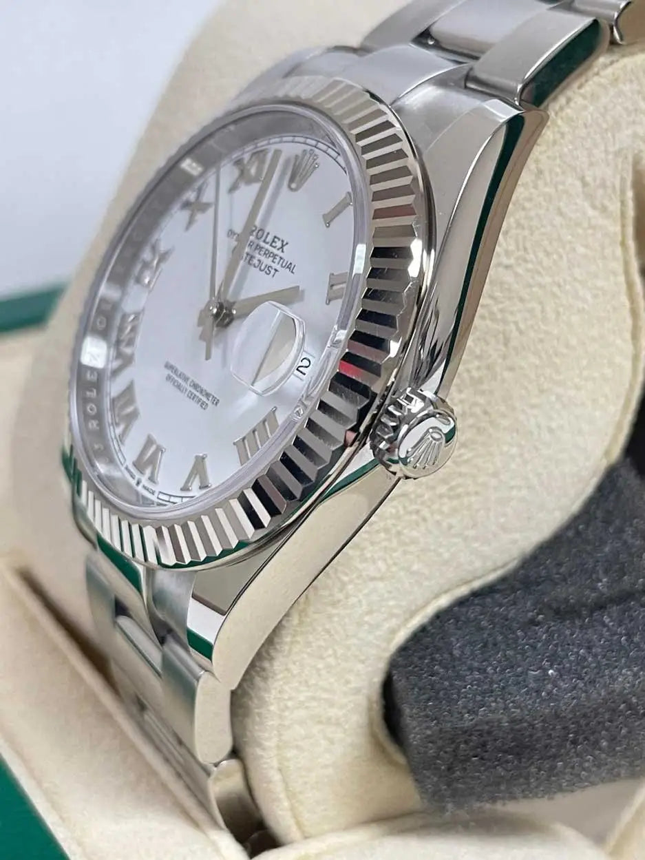 Rolex Datejust 41 Steel and White Gold - Fluted Bezel - Oyster 126334