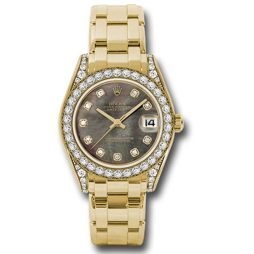 Rolex Datejust Pearlmaster 34 - Yellow Gold - 34 Diamond Bezel - Diamond Lugs