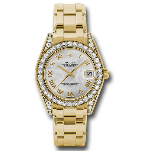 Rolex Datejust Pearlmaster 34 - Yellow Gold - 34 Diamond Bezel - Diamond Lugs