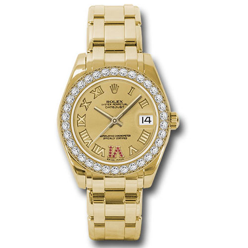 Rolex Datejust Lady Pearlmaster 34 - Yellow Gold - Diamond Bezel