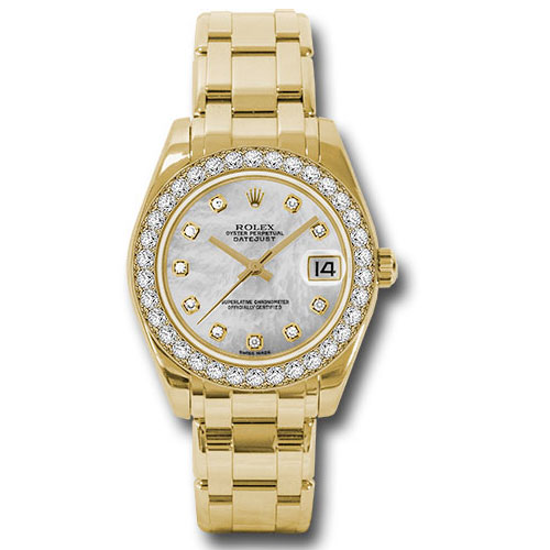 Rolex Datejust Lady Pearlmaster 34 - Yellow Gold - Diamond Bezel