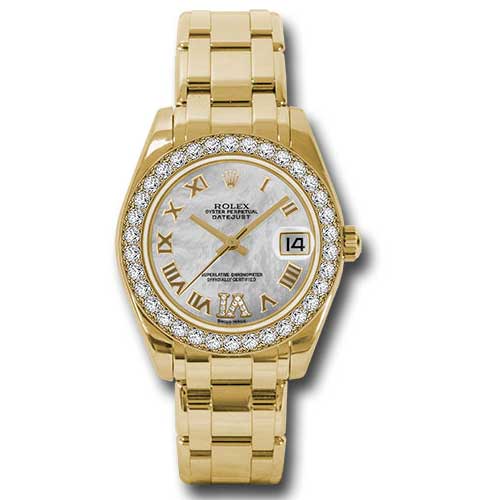 Rolex Datejust Lady Pearlmaster 34 - Yellow Gold - Diamond Bezel