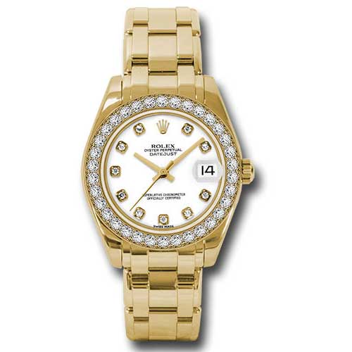 Rolex Datejust Lady Pearlmaster 34 - Yellow Gold - Diamond Bezel