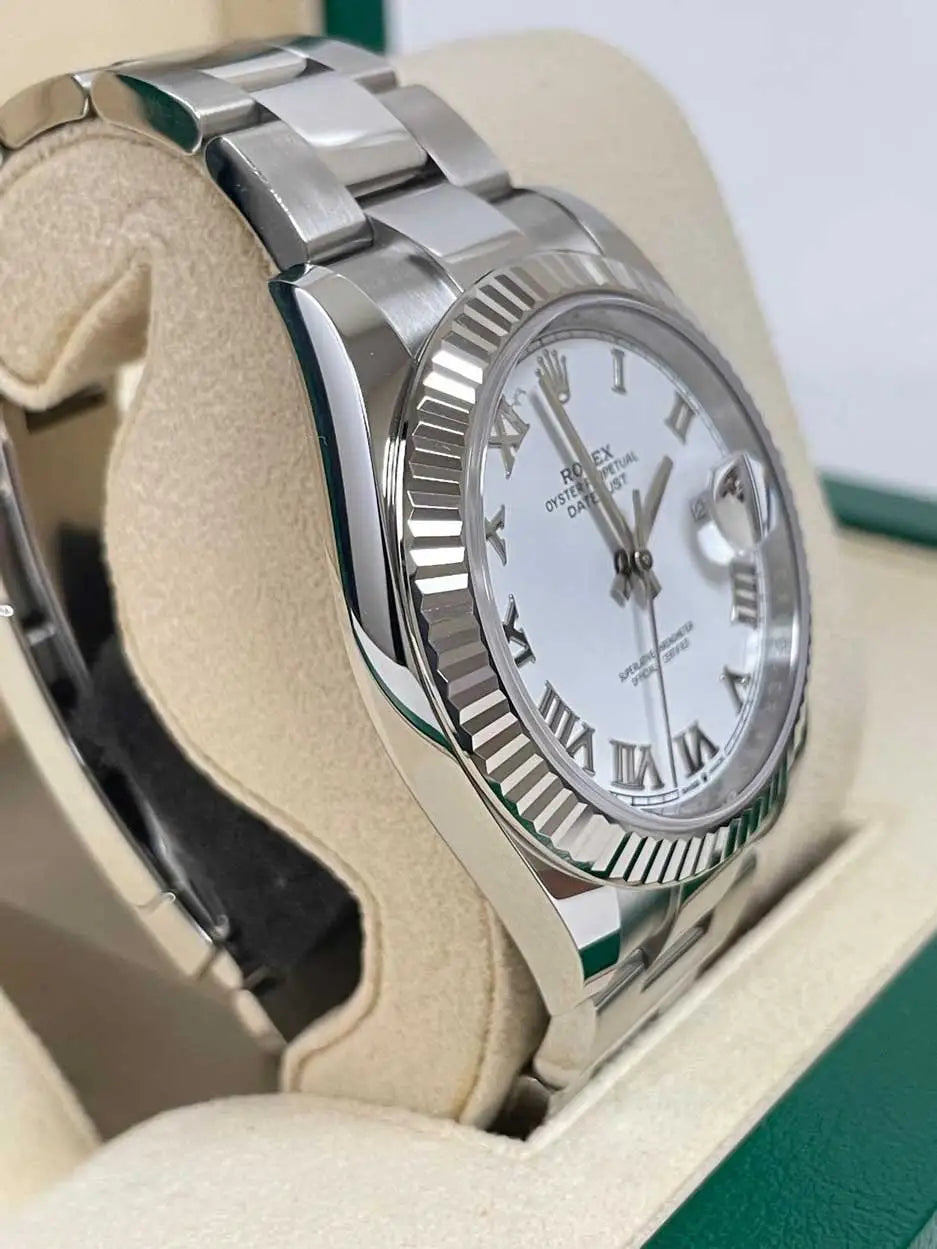 Rolex Datejust 41 Steel and White Gold - Fluted Bezel - Oyster 126334