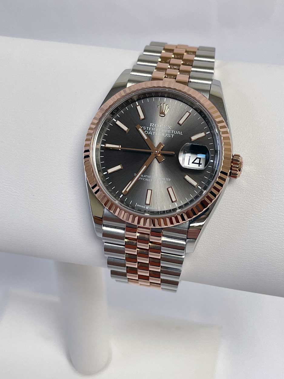 Rolex Datejust 36mm - Steel and Gold Pink Gold - Fluted Bezel - Jubilee
