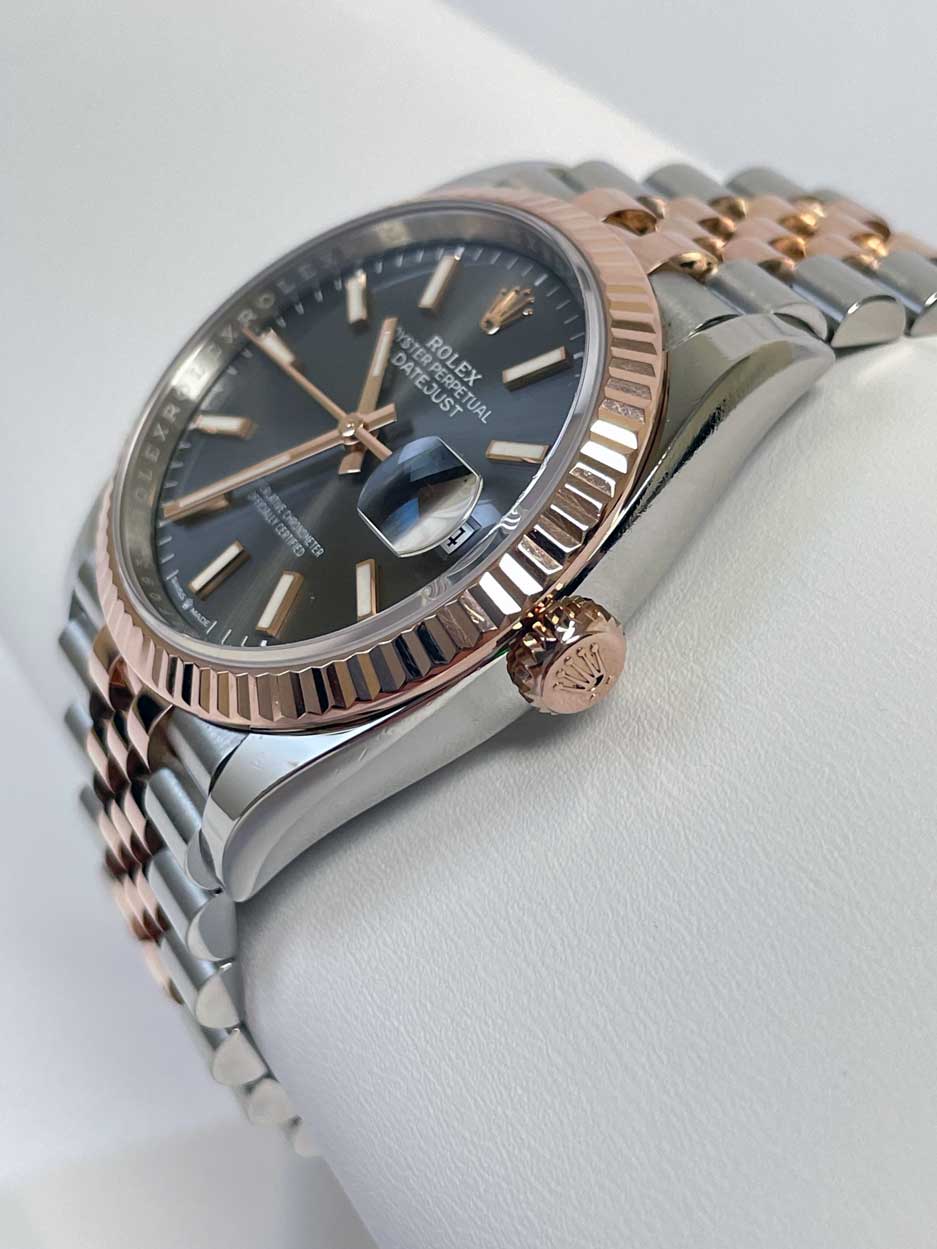 Rolex Datejust 36mm - Steel and Gold Pink Gold - Fluted Bezel - Jubilee