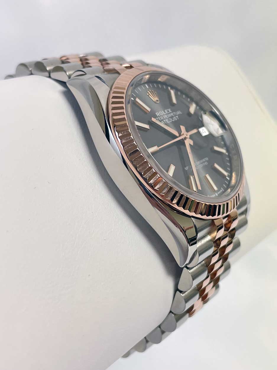 Rolex Datejust 36mm - Steel and Gold Pink Gold - Fluted Bezel - Jubilee