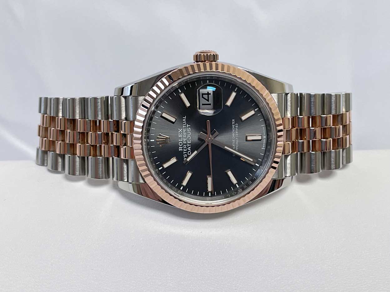 Rolex Datejust 36mm - Steel and Gold Pink Gold - Fluted Bezel - Jubilee