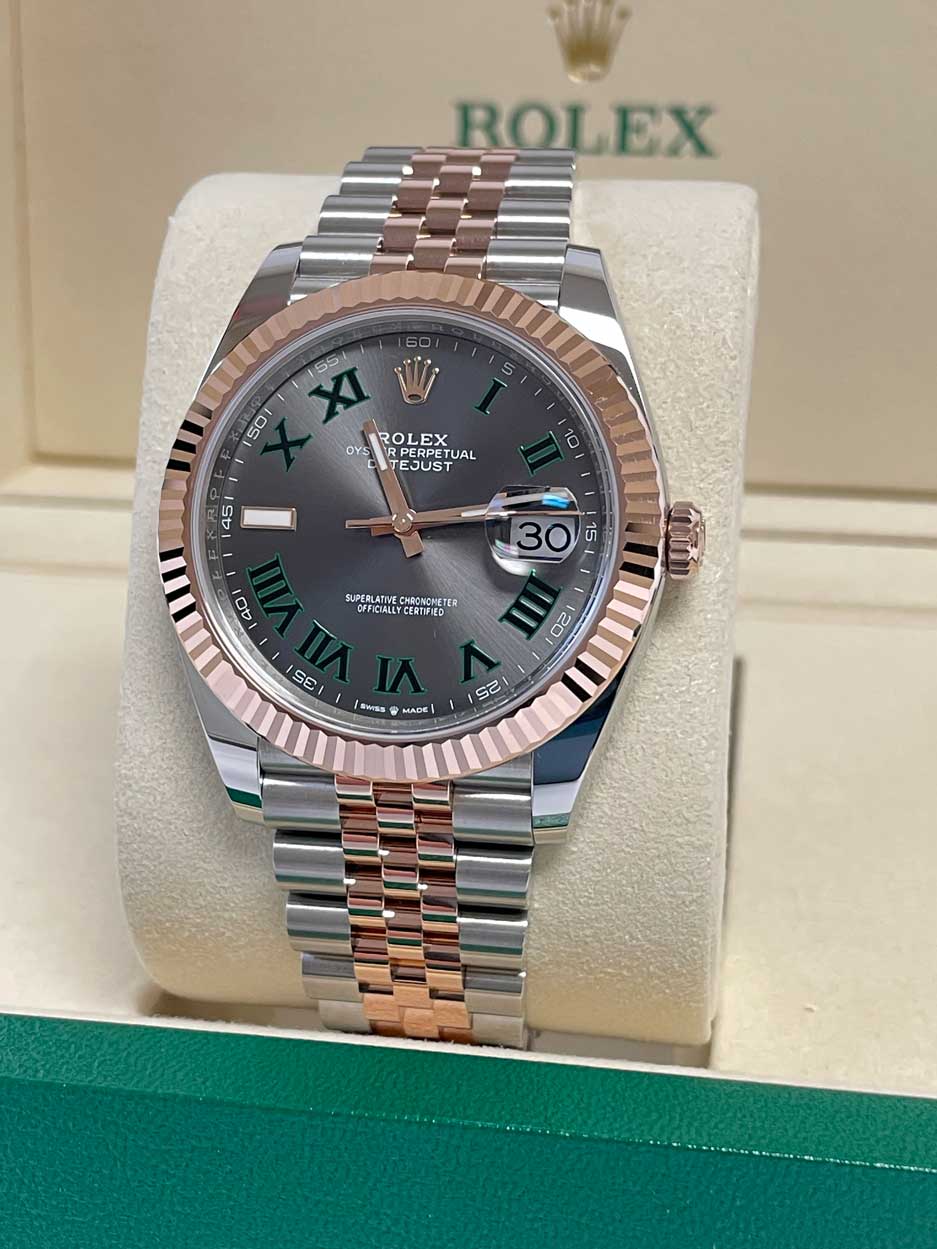 Rolex Datejust 41mm Steel & Rose Gold Wimbledon