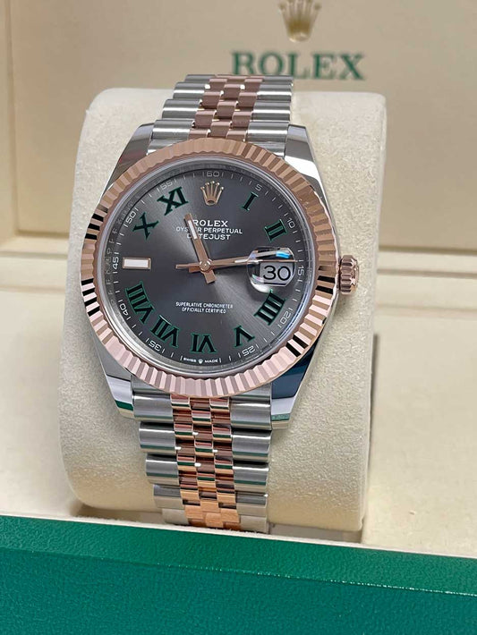 Rolex Datejust 41mm Steel & Rose Gold Wimbledon