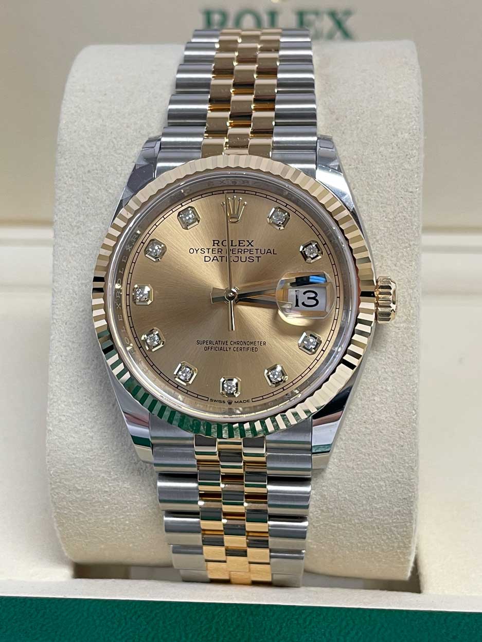 Rolex Datejust 36mm - Steel and Gold Yellow Gold - Fluted Bezel - Jubilee