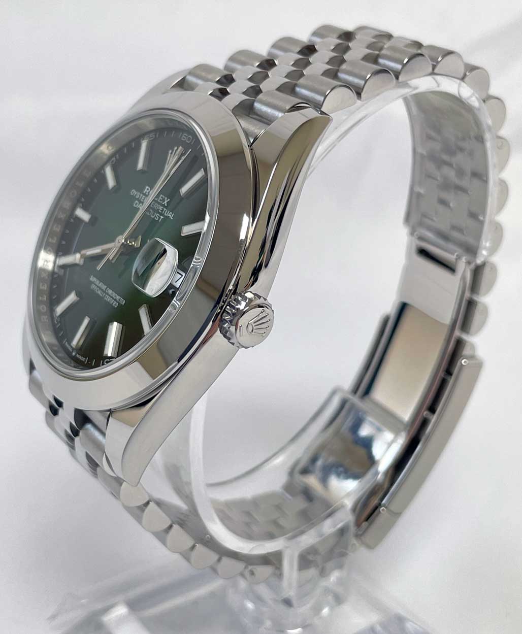 Rolex Datejust 41mm Steel - Smooth Bezel - Jubilee Green Ombre