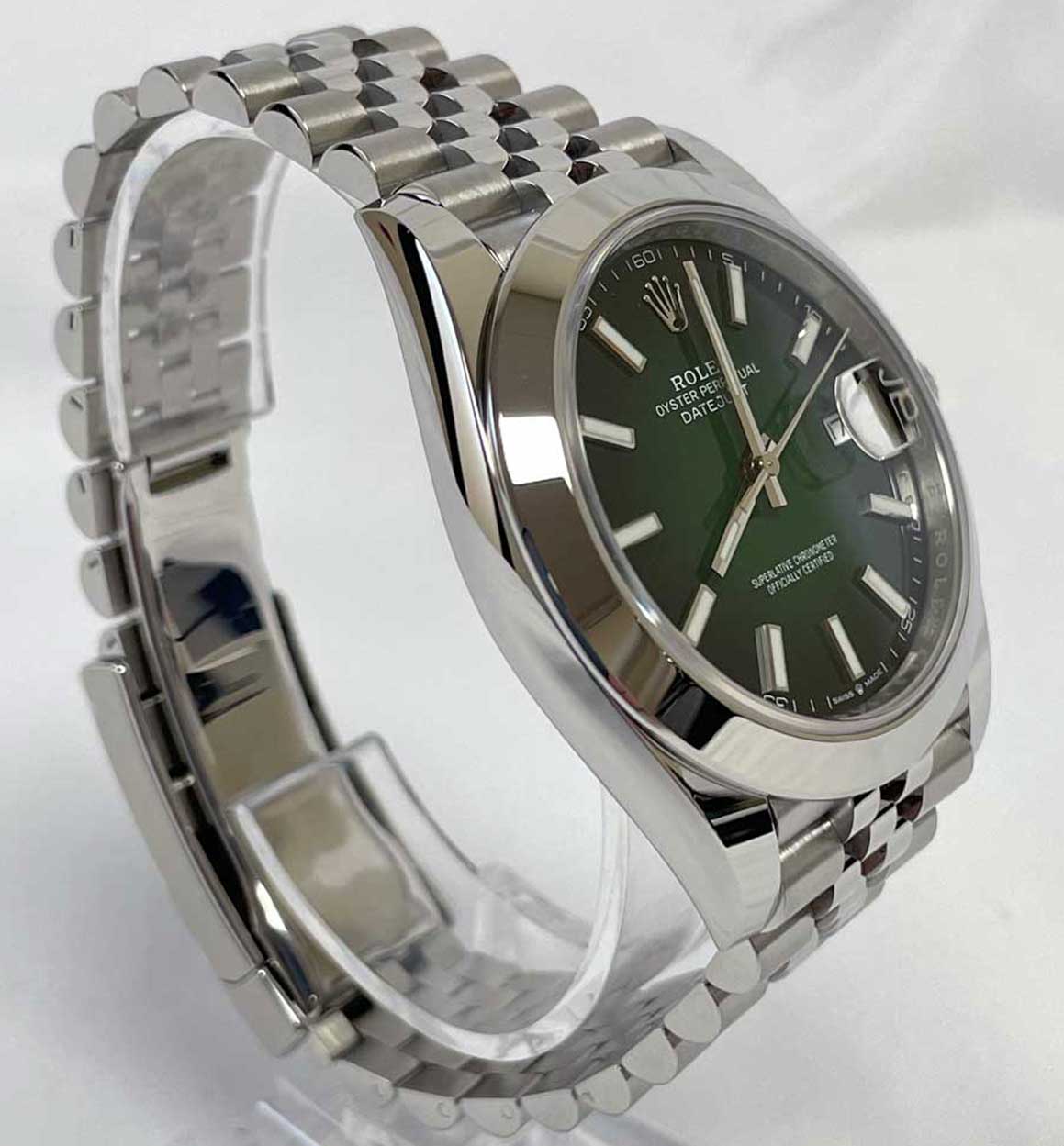 Rolex Datejust 41mm Steel - Smooth Bezel - Jubilee Green Ombre