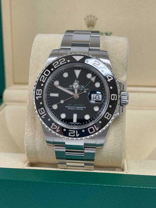 Rolex GMT-Master II Steel Green Arrow Blue Lume