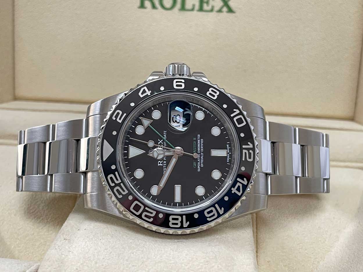 Rolex GMT-Master II Steel Green Arrow Blue Lume