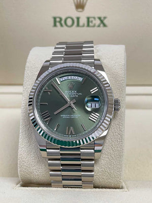 Rolex Day-Date 40 White Gold Olive Green