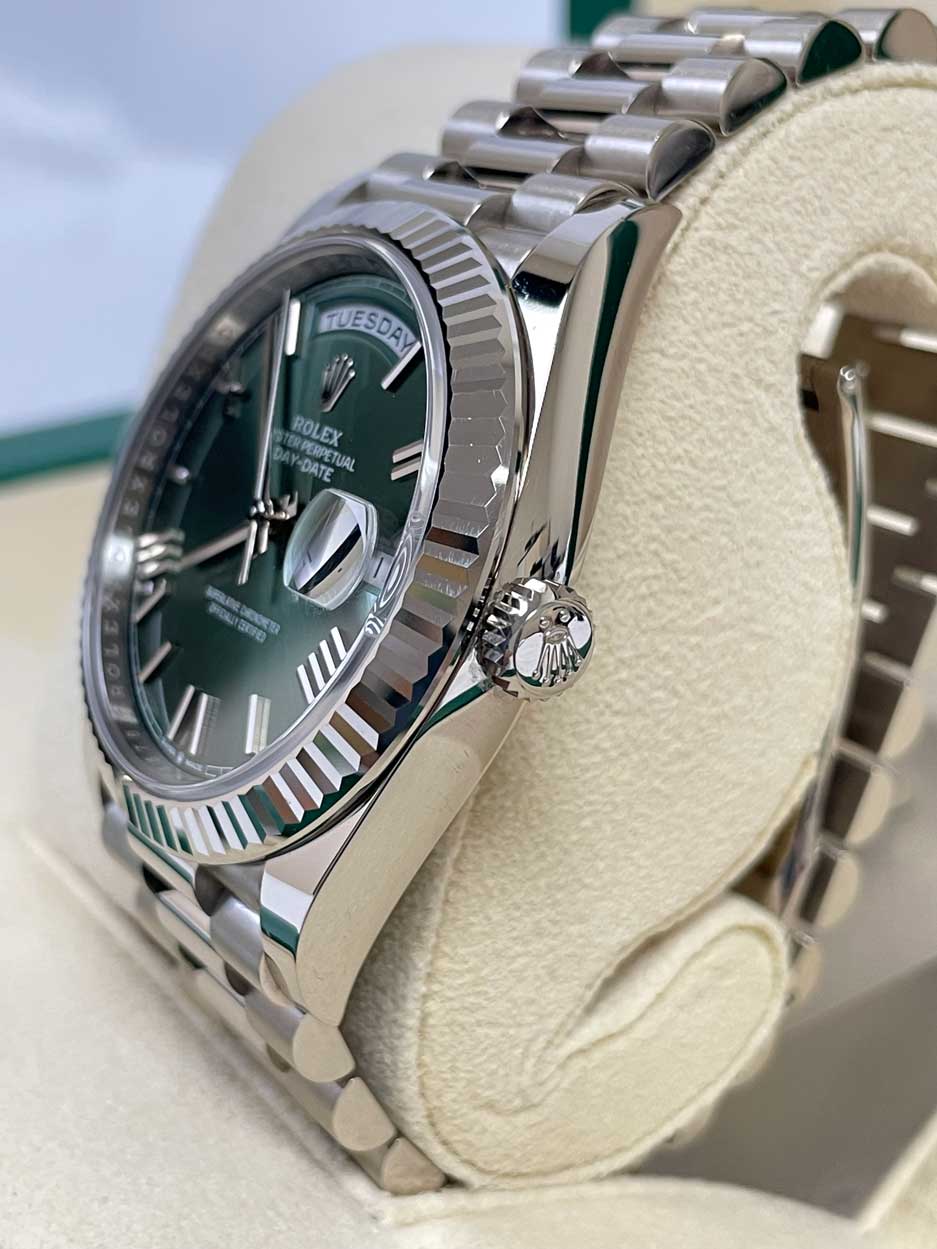Rolex Day-Date 40 White Gold Olive Green