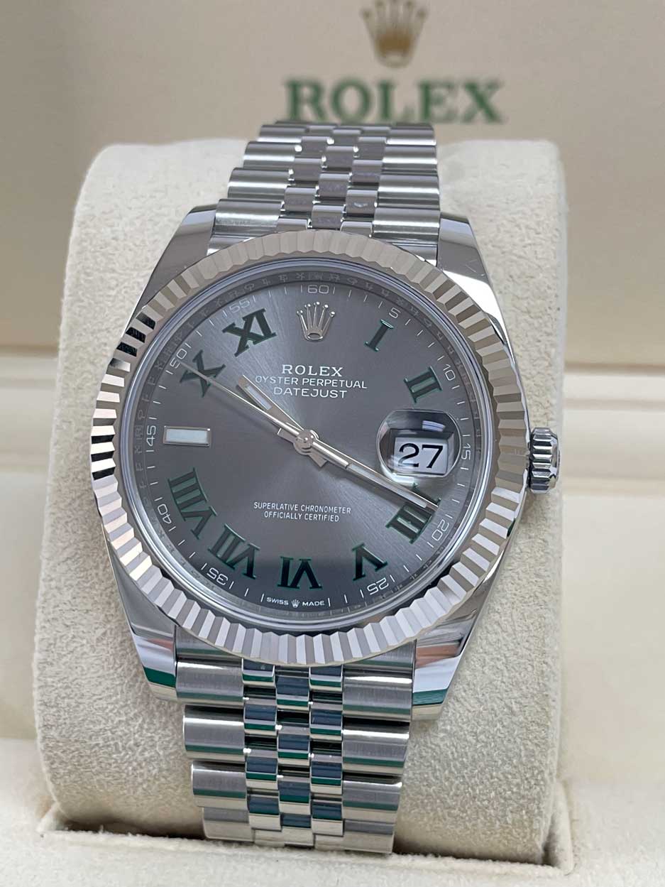 Rolex Datejust 41mm Steel and White Gold - Fluted Bezel - Jubilee Wimbledon