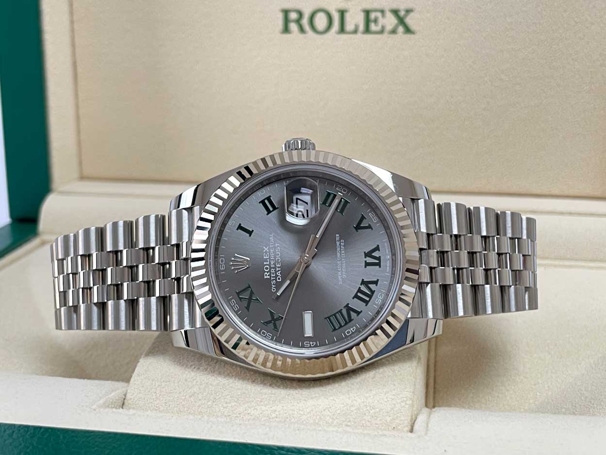 Rolex Datejust 41mm Steel and White Gold - Fluted Bezel - Jubilee Wimbledon