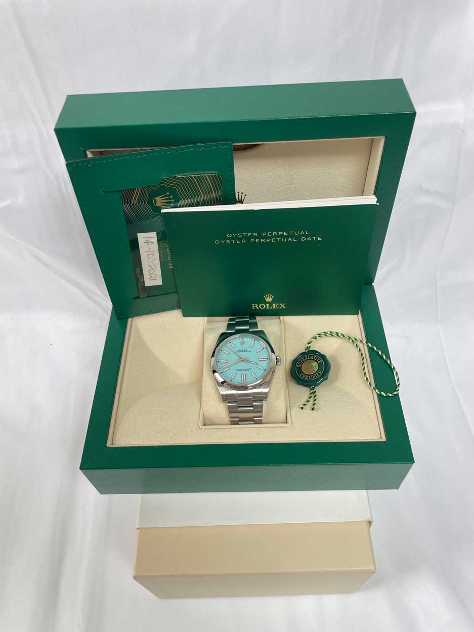 Rolex Oyster Perpetual No-Date 41mm - Domed Bezel Tiffany