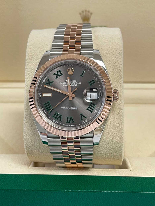 Rolex Datejust 41mm Steel & Rose Gold Wimbledon