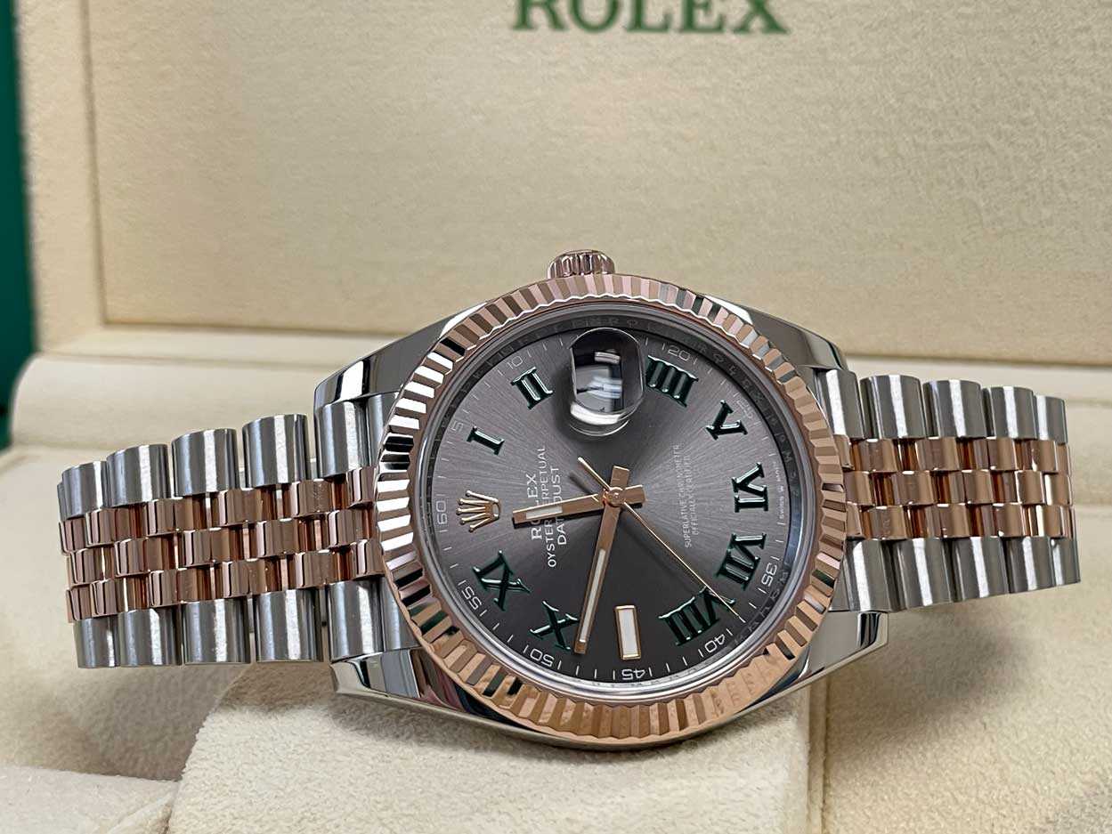 Rolex Datejust 41mm Steel & Rose Gold Wimbledon