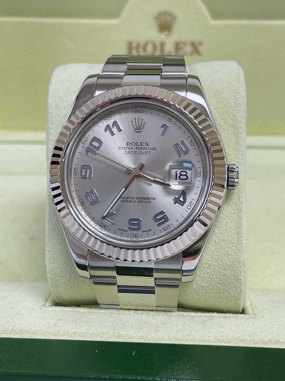 Rolex Datejust II Steel and White Gold - Fluted Bezel - Oyster
