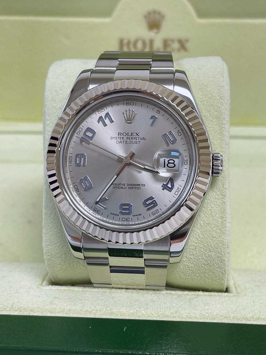 Rolex Datejust II Steel and White Gold - Fluted Bezel - Oyster