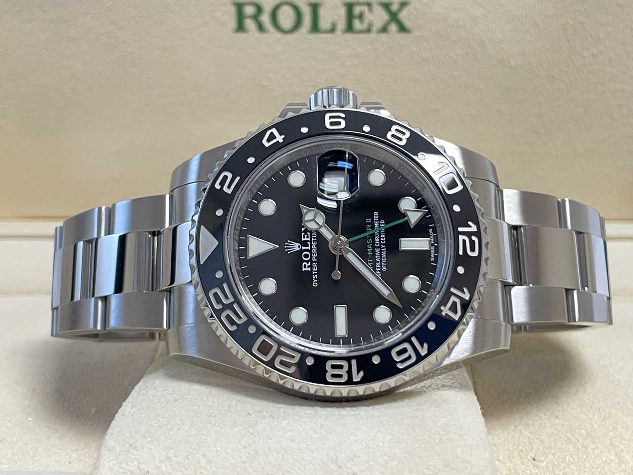 Rolex GMT-Master II Steel Green Arrow Blue Lume