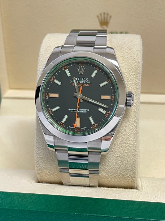Rolex Milgauss Black Green Crystal 116400GV
