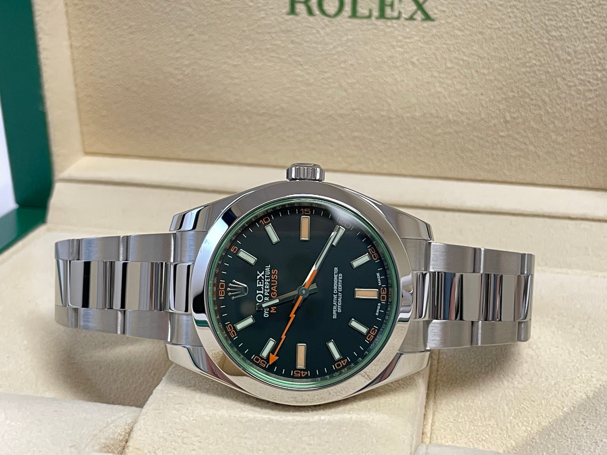 Rolex Milgauss Black Green Crystal 116400GV