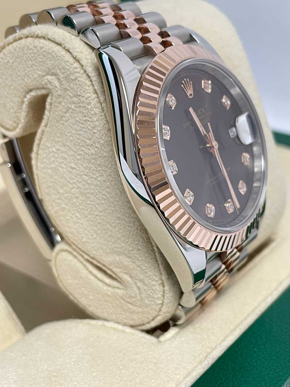 Rolex Datejust 41mm Steel & Rose Gold Chocolate Diamond